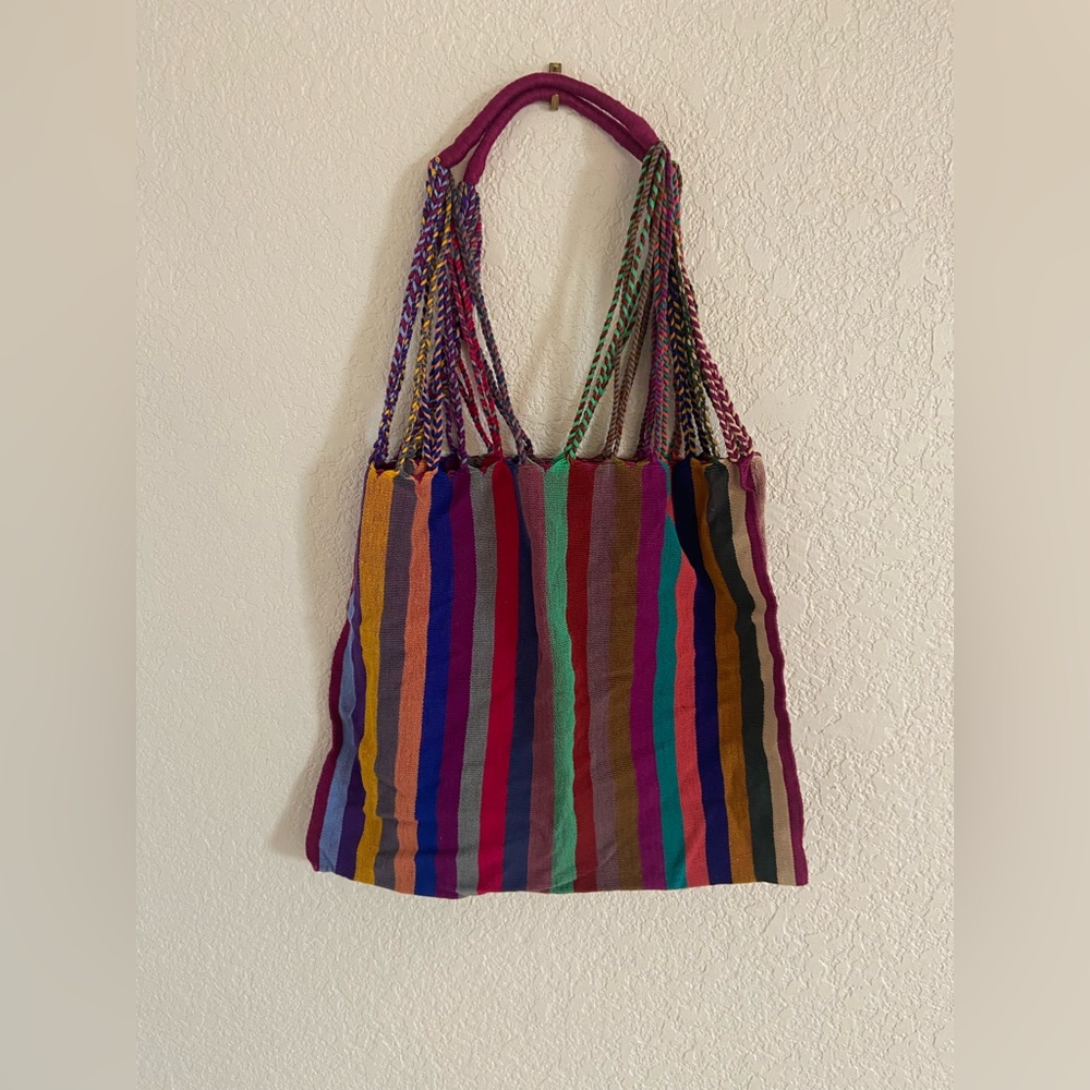 Rainbow Hammock Braided Tote